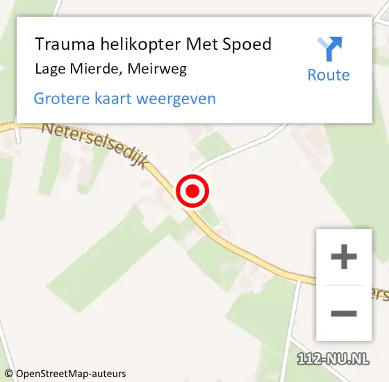 Locatie op kaart van de 112 melding: Trauma helikopter Met Spoed Naar Lage Mierde, Meirweg op 3 maart 2024 17:06