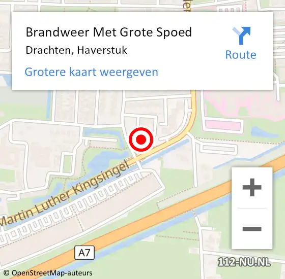 Locatie op kaart van de 112 melding: Brandweer Met Grote Spoed Naar Drachten, Haverstuk op 3 maart 2024 17:24