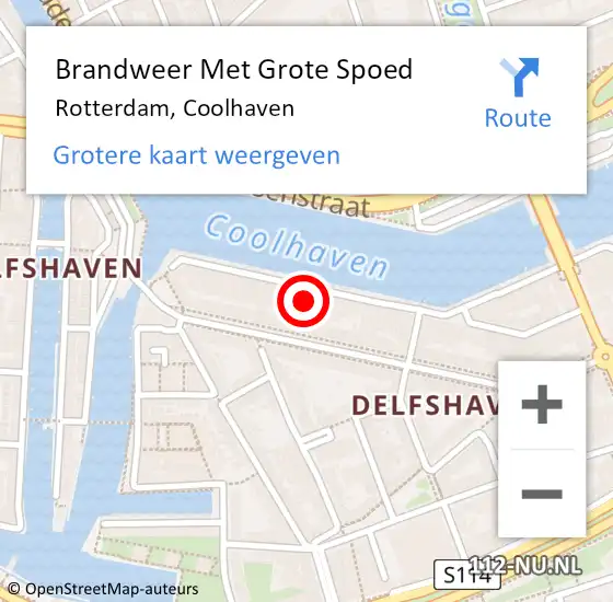 Locatie op kaart van de 112 melding: Brandweer Met Grote Spoed Naar Rotterdam, Coolhaven op 3 maart 2024 17:45