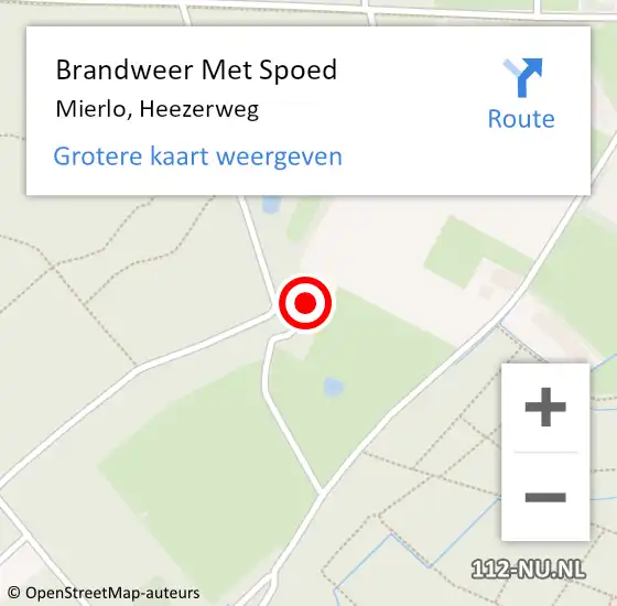 Locatie op kaart van de 112 melding: Brandweer Met Spoed Naar Mierlo, Heezerweg op 3 maart 2024 18:54