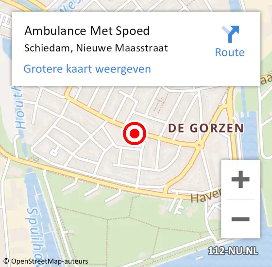 Locatie op kaart van de 112 melding: Ambulance Met Spoed Naar Schiedam, Nieuwe Maasstraat op 3 maart 2024 19:10