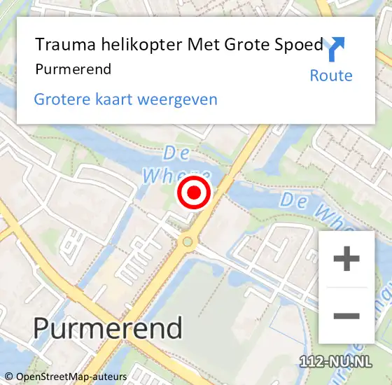 Locatie op kaart van de 112 melding: Trauma helikopter Met Grote Spoed Naar Purmerend op 3 maart 2024 19:31