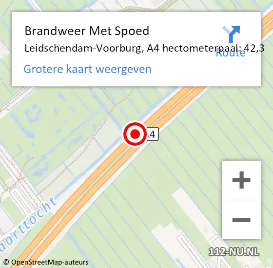 Locatie op kaart van de 112 melding: Brandweer Met Spoed Naar Leidschendam-Voorburg, A4 hectometerpaal: 42,3 op 3 maart 2024 19:34