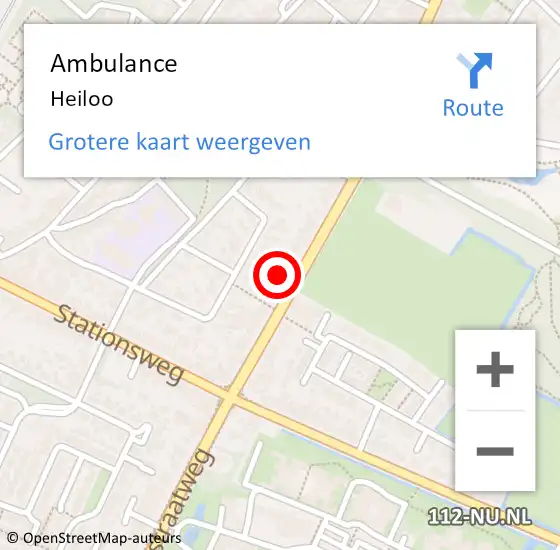 Locatie op kaart van de 112 melding: Ambulance Heiloo op 3 maart 2024 19:50
