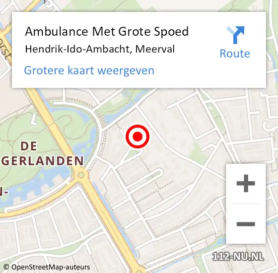 Locatie op kaart van de 112 melding: Ambulance Met Grote Spoed Naar Hendrik-Ido-Ambacht, Meerval op 3 maart 2024 20:43