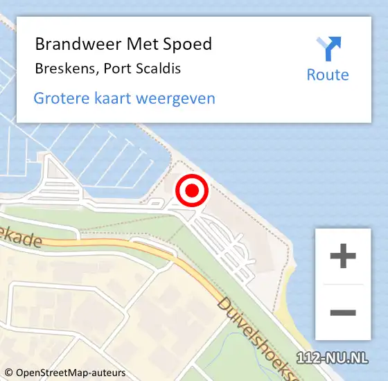 Locatie op kaart van de 112 melding: Brandweer Met Spoed Naar Breskens, Port Scaldis op 3 maart 2024 21:41