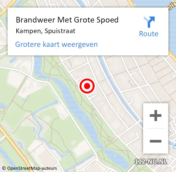 Locatie op kaart van de 112 melding: Brandweer Met Grote Spoed Naar Kampen, Spuistraat op 3 maart 2024 23:24