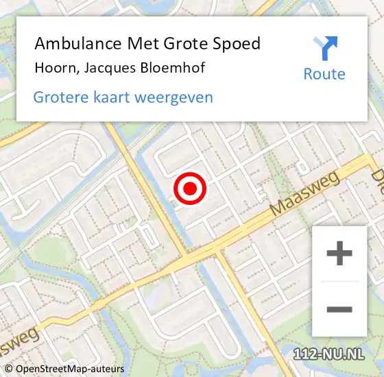 Locatie op kaart van de 112 melding: Ambulance Met Grote Spoed Naar Hoorn, Jacques Bloemhof op 3 maart 2024 23:38