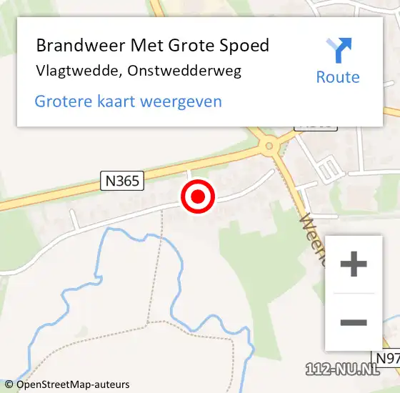 Locatie op kaart van de 112 melding: Brandweer Met Grote Spoed Naar Vlagtwedde, Onstwedderweg op 4 maart 2024 01:02