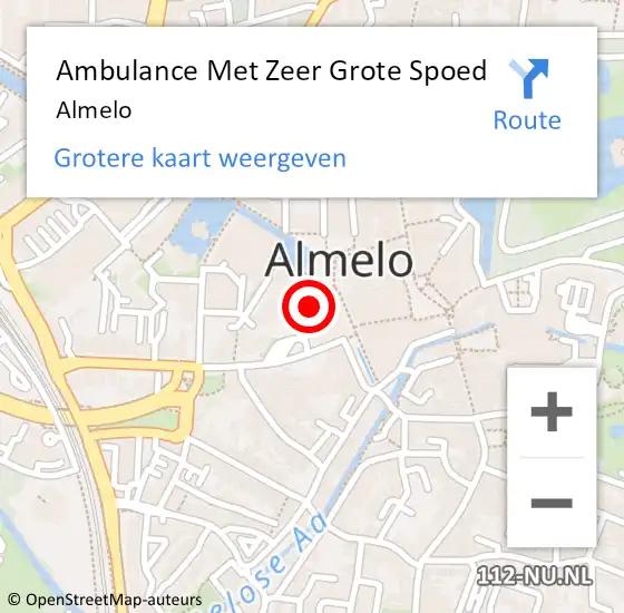 Locatie op kaart van de 112 melding: Ambulance Met Zeer Grote Spoed Naar Almelo op 4 maart 2024 01:12