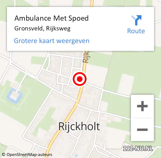 Locatie op kaart van de 112 melding: Ambulance Met Spoed Naar Gronsveld, Rijksweg op 27 september 2014 22:55