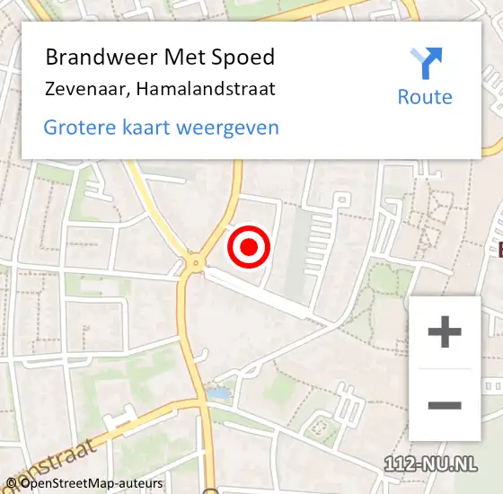 Locatie op kaart van de 112 melding: Brandweer Met Spoed Naar Zevenaar, Hamalandstraat op 4 maart 2024 07:48