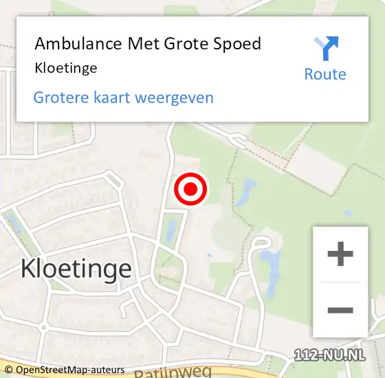 Locatie op kaart van de 112 melding: Ambulance Met Grote Spoed Naar Kloetinge op 4 maart 2024 08:26