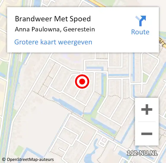 Locatie op kaart van de 112 melding: Brandweer Met Spoed Naar Anna Paulowna, Geerestein op 4 maart 2024 08:56