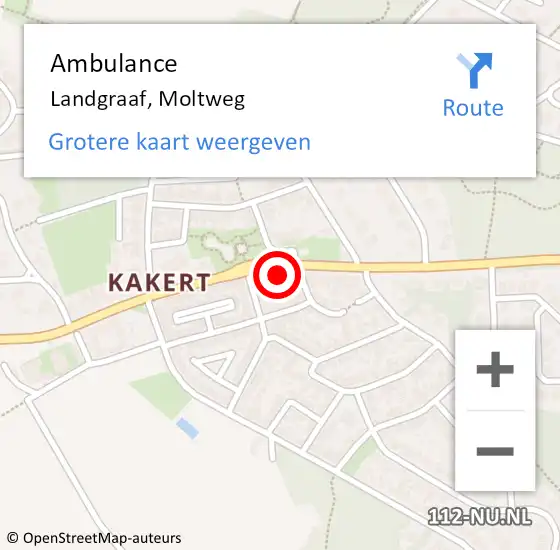 Locatie op kaart van de 112 melding: Ambulance Landgraaf, Moltweg op 27 september 2014 23:24