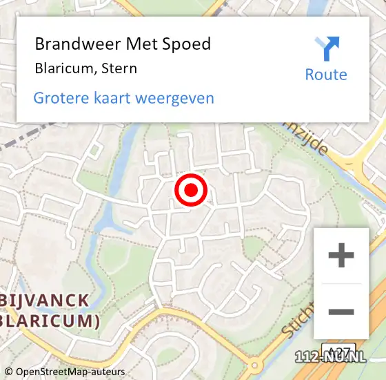 Locatie op kaart van de 112 melding: Brandweer Met Spoed Naar Blaricum, Stern op 4 maart 2024 09:07