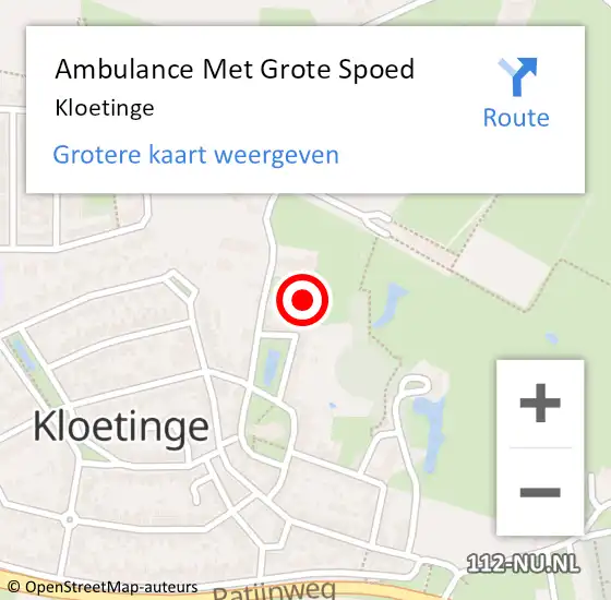 Locatie op kaart van de 112 melding: Ambulance Met Grote Spoed Naar Kloetinge op 4 maart 2024 09:21
