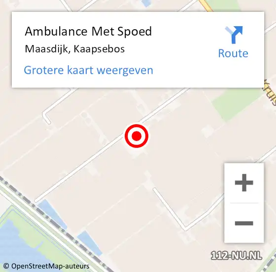 Locatie op kaart van de 112 melding: Ambulance Met Spoed Naar Maasdijk, Kaapsebos op 4 maart 2024 09:27