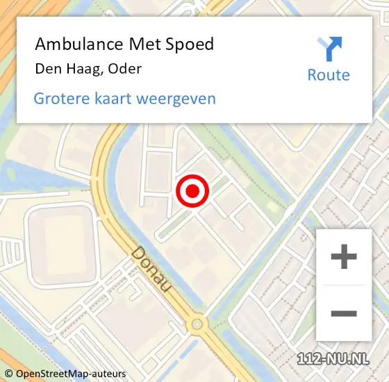 Locatie op kaart van de 112 melding: Ambulance Met Spoed Naar Den Haag, Oder op 4 maart 2024 09:28