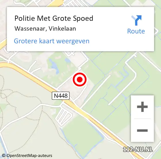 Locatie op kaart van de 112 melding: Politie Met Grote Spoed Naar Wassenaar, Vinkelaan op 4 maart 2024 12:13