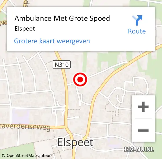 Locatie op kaart van de 112 melding: Ambulance Met Grote Spoed Naar Elspeet op 4 maart 2024 12:22