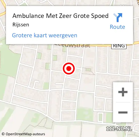 Locatie op kaart van de 112 melding: Ambulance Met Zeer Grote Spoed Naar Rijssen op 4 maart 2024 12:25