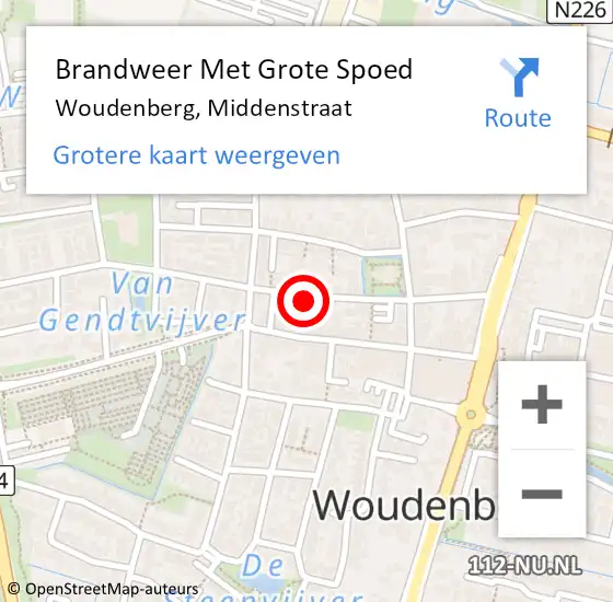Locatie op kaart van de 112 melding: Brandweer Met Grote Spoed Naar Woudenberg, Middenstraat op 4 maart 2024 12:34