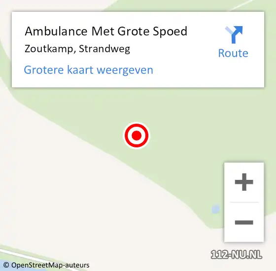 Locatie op kaart van de 112 melding: Ambulance Met Grote Spoed Naar Zoutkamp, Strandweg op 4 maart 2024 12:40