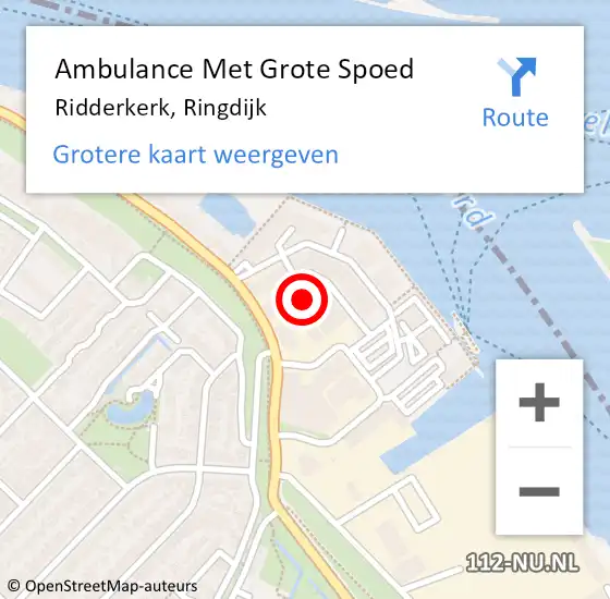 Locatie op kaart van de 112 melding: Ambulance Met Grote Spoed Naar Ridderkerk, Ringdijk op 4 maart 2024 12:43