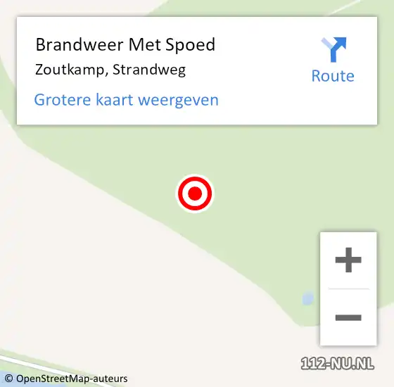 Locatie op kaart van de 112 melding: Brandweer Met Spoed Naar Zoutkamp, Strandweg op 4 maart 2024 12:44