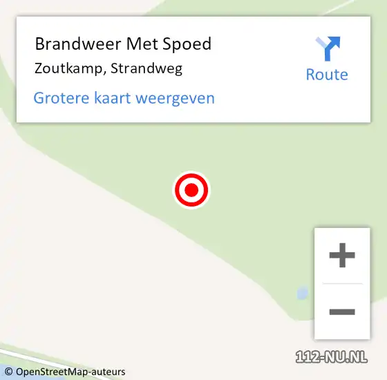 Locatie op kaart van de 112 melding: Brandweer Met Spoed Naar Zoutkamp, Strandweg op 4 maart 2024 12:45