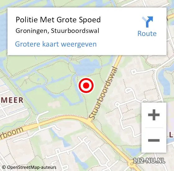 Locatie op kaart van de 112 melding: Politie Met Grote Spoed Naar Groningen, Stuurboordswal op 4 maart 2024 13:02