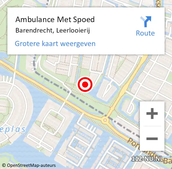 Locatie op kaart van de 112 melding: Ambulance Met Spoed Naar Barendrecht, Leerlooierij op 4 maart 2024 14:41