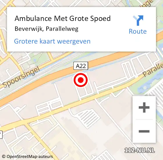 Locatie op kaart van de 112 melding: Ambulance Met Grote Spoed Naar Beverwijk, Parallelweg op 4 maart 2024 14:49