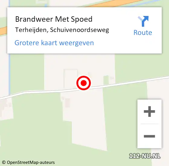 Locatie op kaart van de 112 melding: Brandweer Met Spoed Naar Terheijden, Schuivenoordseweg op 4 maart 2024 15:18