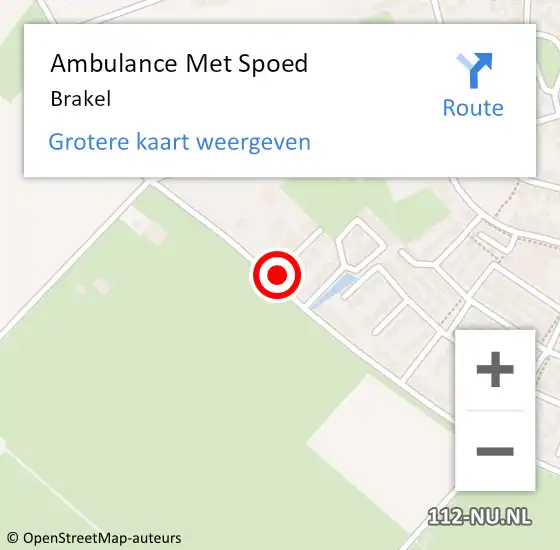 Locatie op kaart van de 112 melding: Ambulance Met Spoed Naar Brakel op 4 maart 2024 15:44