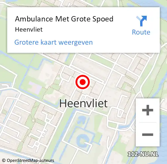 Locatie op kaart van de 112 melding: Ambulance Met Grote Spoed Naar Heenvliet op 4 maart 2024 16:07