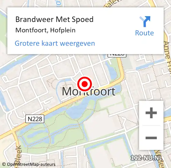 Locatie op kaart van de 112 melding: Brandweer Met Spoed Naar Montfoort, Hofplein op 4 maart 2024 16:55