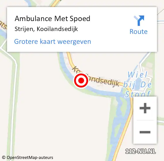 Locatie op kaart van de 112 melding: Ambulance Met Spoed Naar Strijen, Kooilandsedijk op 4 maart 2024 16:57