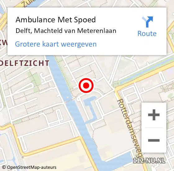 Locatie op kaart van de 112 melding: Ambulance Met Spoed Naar Delft, Machteld van Meterenlaan op 4 maart 2024 17:37