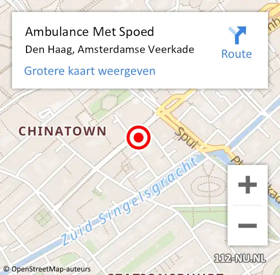 Locatie op kaart van de 112 melding: Ambulance Met Spoed Naar Den Haag, Amsterdamse Veerkade op 4 maart 2024 17:41