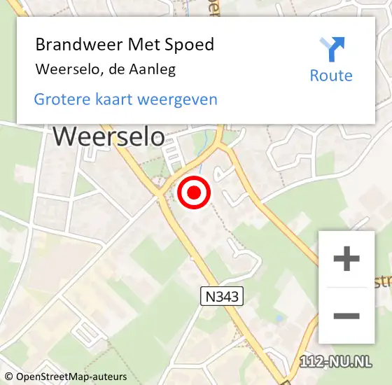 Locatie op kaart van de 112 melding: Brandweer Met Spoed Naar Weerselo, de Aanleg op 4 maart 2024 17:52