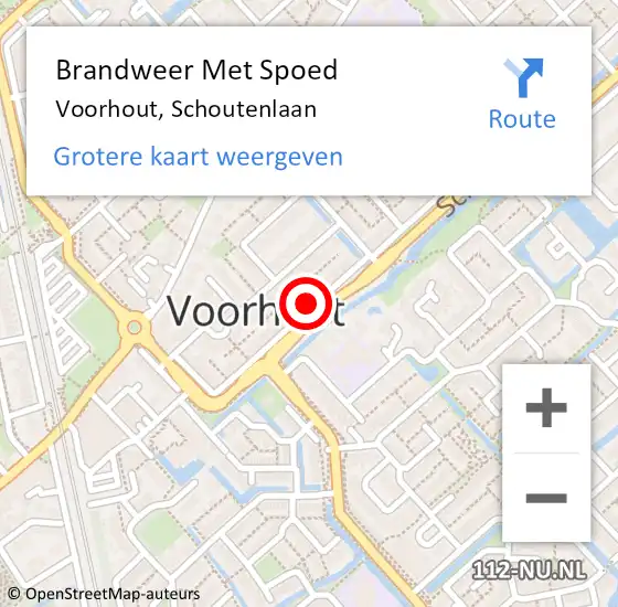 Locatie op kaart van de 112 melding: Brandweer Met Spoed Naar Voorhout, Schoutenlaan op 4 maart 2024 17:53