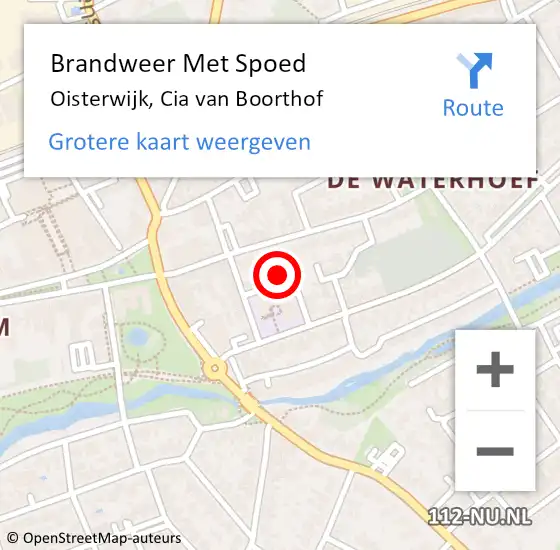 Locatie op kaart van de 112 melding: Brandweer Met Spoed Naar Oisterwijk, Cia van Boorthof op 4 maart 2024 17:57