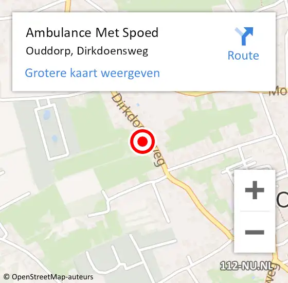 Locatie op kaart van de 112 melding: Ambulance Met Spoed Naar Ouddorp, Dirkdoensweg op 4 maart 2024 18:09