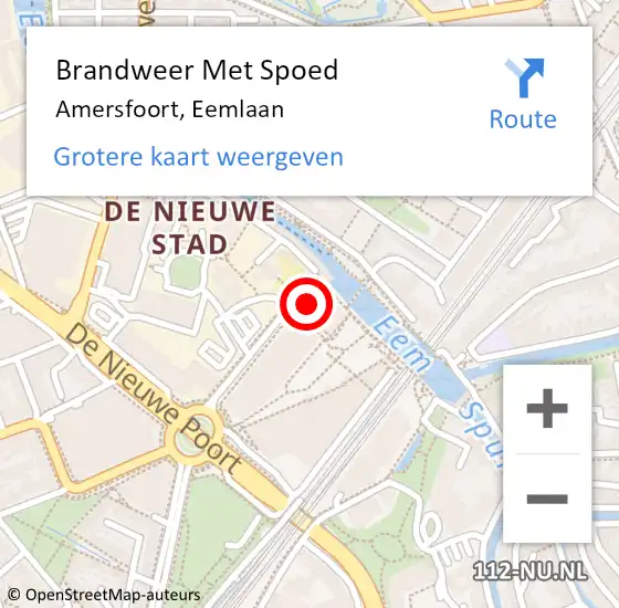 Locatie op kaart van de 112 melding: Brandweer Met Spoed Naar Amersfoort, Eemlaan op 4 maart 2024 19:21