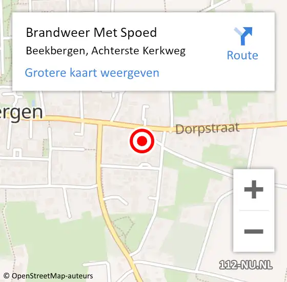 Locatie op kaart van de 112 melding: Brandweer Met Spoed Naar Beekbergen, Achterste Kerkweg op 4 maart 2024 19:37