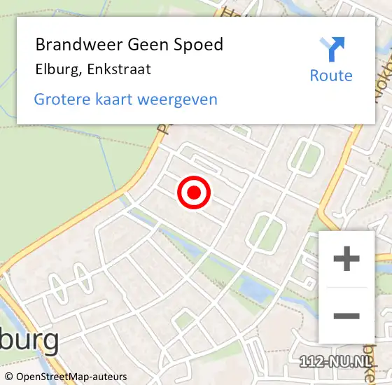 Locatie op kaart van de 112 melding: Brandweer Geen Spoed Naar Elburg, Enkstraat op 4 maart 2024 19:42