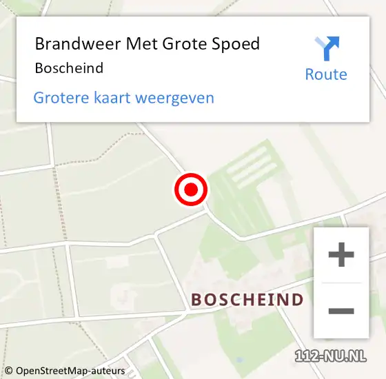 Locatie op kaart van de 112 melding: Brandweer Met Grote Spoed Naar Boscheind op 28 september 2014 01:25