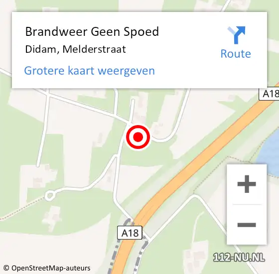 Locatie op kaart van de 112 melding: Brandweer Geen Spoed Naar Didam, Melderstraat op 4 maart 2024 19:44